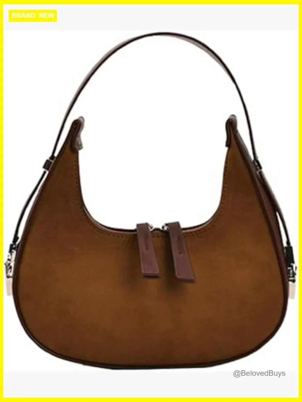 Suede Crescent Hobo Handbag Shoulder Bag Tote Purse